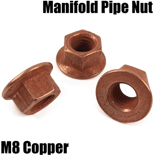 X4 Nuts for BMW E30 E21 Exhaust Manifold Pipe Head Nuts Stud M8 Flange Copper