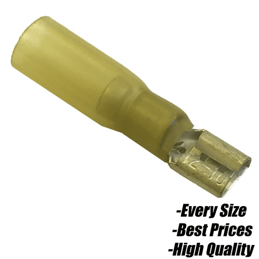 Yellow 6.3mm Heat Shrink Female Spade Insulated Terminal Electrical