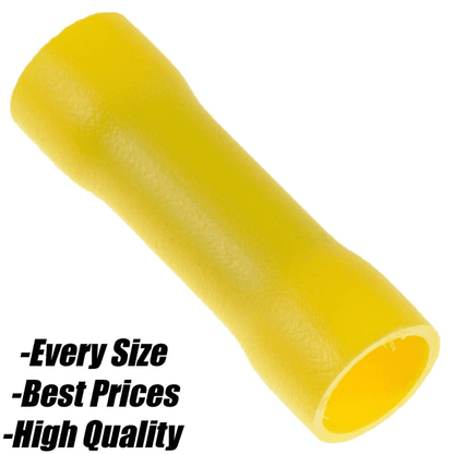 Yellow Adhesive Lined Heat Shrink Butt Sleeve Connectors Tube Terminals Audio TV