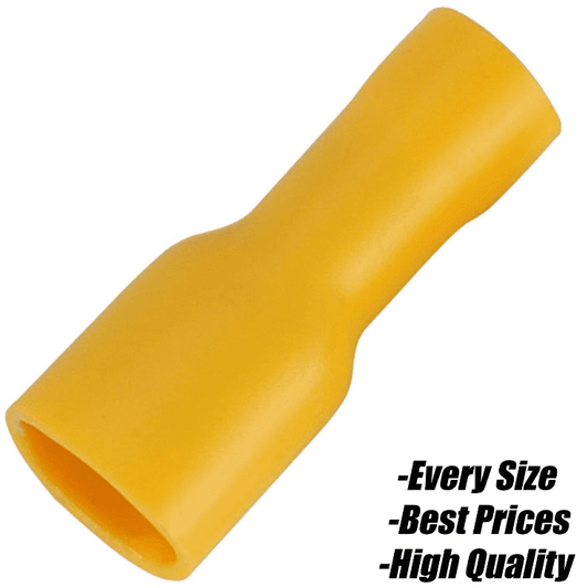 Yellow Female Spade Terminals Fully Insulated Crimp Connector Wire Electrical