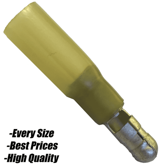Yellow Heat Shrink Male Bullet Terminal Connector Electrical