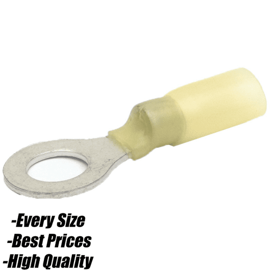Yellow Heat Shrink Ring Insulated Electrical 12.5mm Non Crimp Terminals Cable