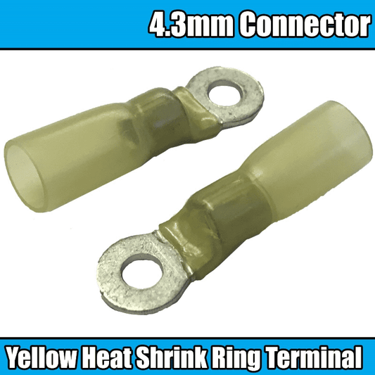 Yellow Heat Shrink Ring Insulated Electrical 4.3mm Non Crimp Terminals Cable