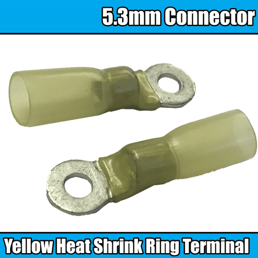 Yellow Heat Shrink Ring Insulated Electrical 5.3mm Non Crimp Terminals Cable