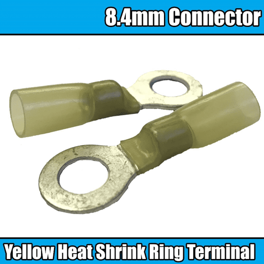 Yellow Heat Shrink Ring Insulated Electrical 8.4mm Non Crimp Terminals Cable