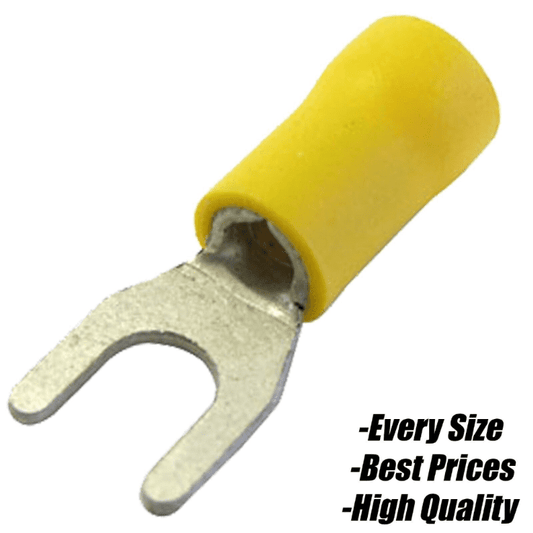 Yellow Insulated Crimp fork Terminal Car Electrical Wire Copper Connector